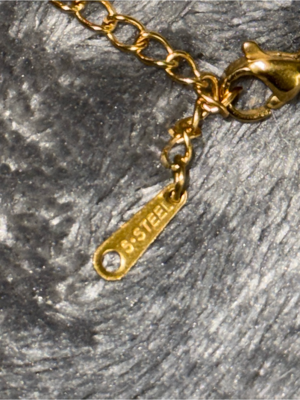Gold Chain Necklace with Crystal Interlocking Logo Accent - Picture 4 of 7